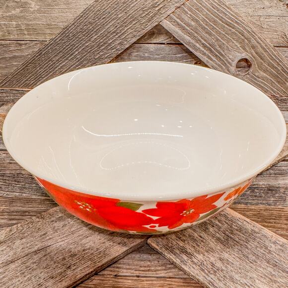 Vintage Gibson Home, New Poinsettia, Fine Ceramic Serving Bowl-9.25”-#135923.01 - Picture 5 of 7